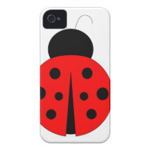 Red and Black Ladybug iPhone 4 Case