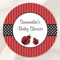 Red and Black Ladybug Striped Dots Baby Shower