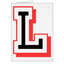 Red and black letter L Greeting Card