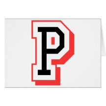 red and black letter P Greeting Card