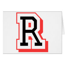 red and black letter R Cards