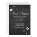 Red and Black Masquerade Sweet Sixteen Birthday invitations
