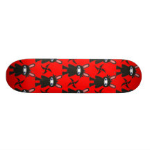 Red and Black Ninja Bunny Pattern Skate Boards