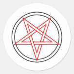 Red and Black Pentacle Inverted Stickers