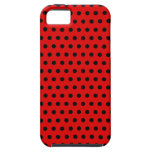 Red and Black Polka Dot Pattern. Spotty. iPhone 5 Covers