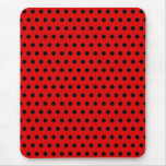 Red and Black Polka Dot Pattern. Spotty. mousepads