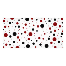 red and black polka dots photo card