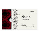 red and black romance diamond damask business card templates