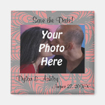Red and Black Spiderweb Theme Photo Save the Date! Magnets