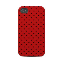 Red and Black Stars Pattern. Tough Iphone 4 Cover