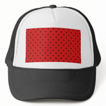 Red and Black Stars Pattern. Trucker Hats