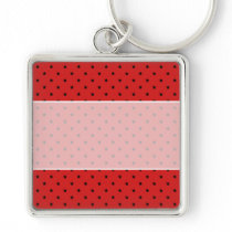 Red and Black Stars Pattern. Keychain
