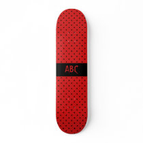 Red and Black Stars Pattern. Skateboard