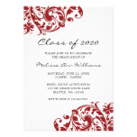 Red and Black Swirl Graduation Announcement