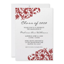 Red and Black Swirl Graduation Announcement