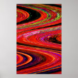 Red and Black Swirls Print