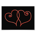 Red and Black Valentines Swirl Hearts Photo Art