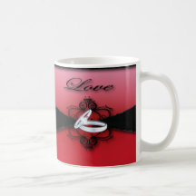 Red and Black Wedding Favor Mug