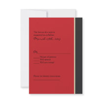 Red and Black Wedding RSVP Card Personalized Invite