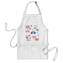 Red and Blue Bikes Aprons