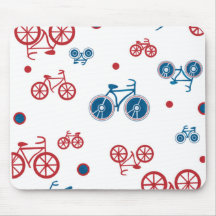 Red and Blue Bikes Mouse Pad