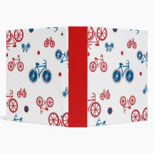 Red and Blue Bikes Vinyl Binder