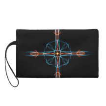 Red and Blue cross Bagette Wristlet Purse