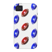 Red and Blue Footballs iPhone 4/4S Case