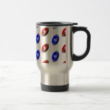 Red and Blue Footballs Mugs