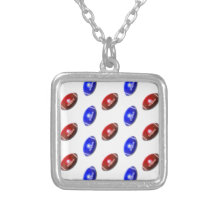 Red and Blue Footballs Necklace