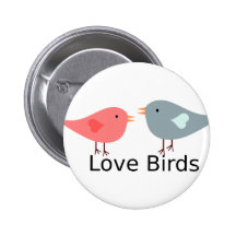 red and blue love birds buttons