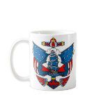 Red and Blue Pirate Ship with Flags and Anchor mugs