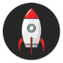 Red and Blue Rockets Round Stickers