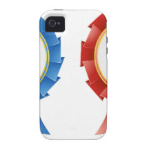 Red and blue rosettes iPhone 4 cases