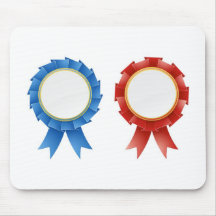 Red and blue rosettes mousepad