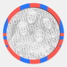 red and blue striped photo frame stickers