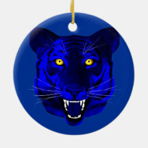 Red And Blue Tiger Ornament