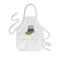 Red and Blue Train Tshirts and Gifts Apron