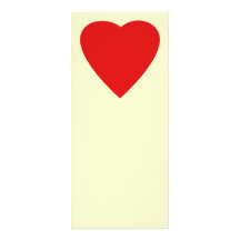 Red and Cream Love Heart Design. Custom Rack Cards
