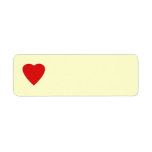 Red and Cream Love Heart Design. Custom Return Address Label