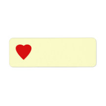 Red and Cream Love Heart Design. Custom Return Address Label