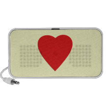 Red and Cream Love Heart Design. PC Speakers