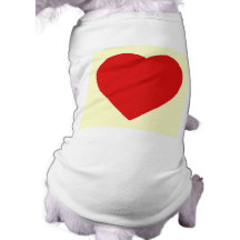 Red and Cream Love Heart Design. Pet Clothing
