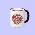 Red and cyan celtic knot decorative design mugs