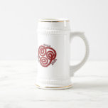 Red and cyan celtic knot decorative design mugs