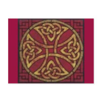Red and Gold Celtic Knot Postcard
