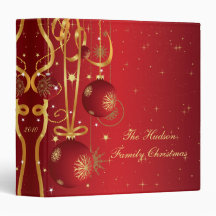 Red and Gold Christmas Album 3 Ring Binder
