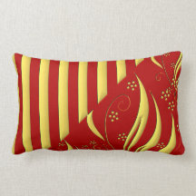 Red and Gold Floral American MoJo Pillows