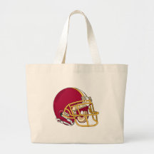red and gold football helmet vector graphic canvas bags