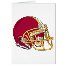 red and gold football helmet vector graphic card
